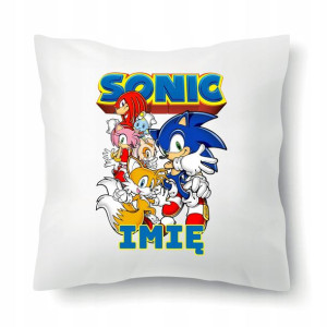 PODUSZKA 40x40 Twoje IMIĘ SONIC Wiele WZORÓW