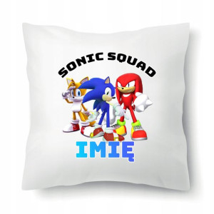 PODUSZKA 40x40 Twoje IMIĘ SONIC Wiele WZORÓW