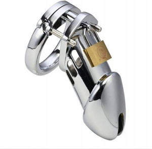 Srebrny Stalowy Pas Cnoty Na Penisa Ring 40mm