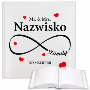 ALBUM SZYTY Skóra Prezent na WALENTYNKI Imię Wzory