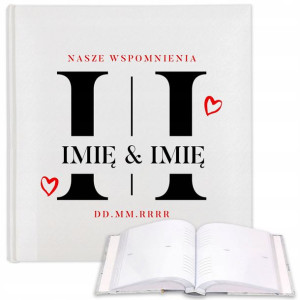 ALBUM SZYTY Skóra Prezent na WALENTYNKI Imię Wzory