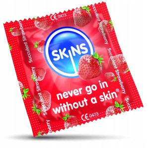 Skins Strawberry - Truskawkowe Prezerwatywy 1szt