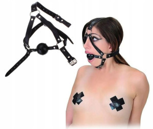 Knebel Z Uprzężą I Plastikową Kulką, Maska Bdsm