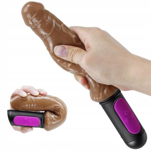 Wibrator Z Kręgosłupem 27cm Funkcja Grzania