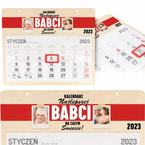 DREWNIANY KALENDARZ 2023 dla Najlepszej BABCI MiX