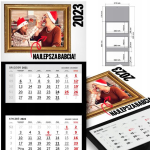 KALENDARZ 2023 Trójdzielny dla BABCI DZIADKA Wzory