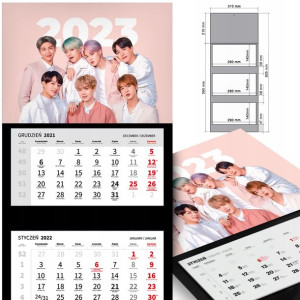 KALENDARZ 2023 Trójdzielny K-POP dla fana WZORY