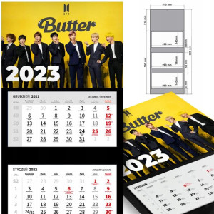 KALENDARZ 2023 Trójdzielny K-POP dla fana WZORY