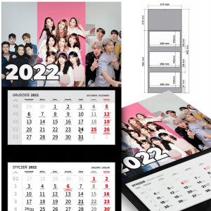 KALENDARZ 2023 Trójdzielny Korean POP K-POP Wzory