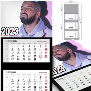 KALENDARZ Ścienny 2023 DRAKE Dużo WZORÓW MiX