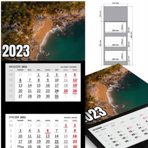 KALENDARZ Ścienny 2023 Krajobrazy Dużo WZÓROW MiX
