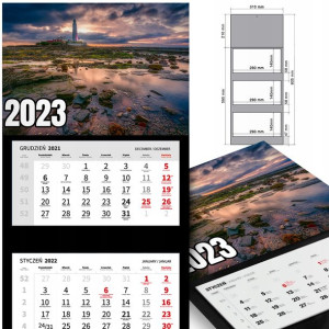 KALENDARZ Ścienny 2023 Krajobrazy Dużo WZÓROW MiX