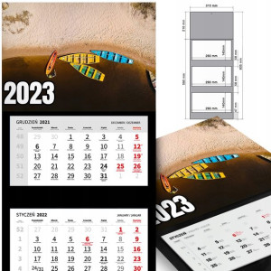 KALENDARZ Ścienny 2023 Krajobrazy WIDOKI MiX Wzory