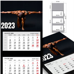 KALENDARZ Ścienny 2023 SPORT Kulturystyka WZORY