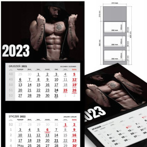 KALENDARZ Ścienny 2023 SPORT Kulturystyka WZORY