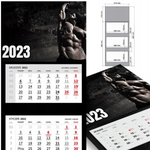 KALENDARZ Ścienny 2023 SPORT Kulturystyka WZORY