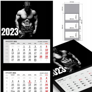 KALENDARZ Ścienny 2023 SPORT Kulturystyka WZORY