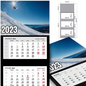 KALENDARZ Ścienny 2023 SPORT SnowBOARD WZORY MiX