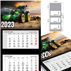KALENDARZ Ścienny 2023 TRAKTOR John DEERE Wzory