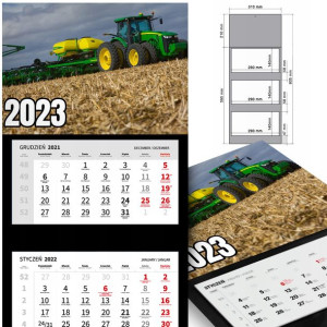 KALENDARZ Ścienny 2023 TRAKTOR John DEERE Wzory
