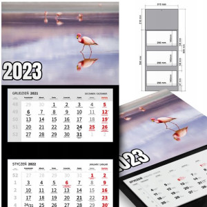 KALENDARZ Ścienny 2023 Wiele Wzorów Różne PTAKI