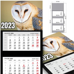 KALENDARZ Ścienny 2023 Wiele Wzorów Różne PTAKI