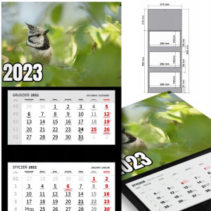 KALENDARZ Ścienny 2023 Wiele Wzorów Różne PTAKI