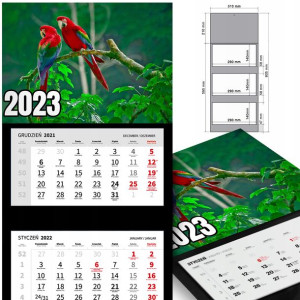 KALENDARZ Ścienny 2023 Wiele Wzorów Różne PTAKI