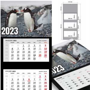 KALENDARZ Ścienny 2023 Wiele Wzorów Różne PTAKI