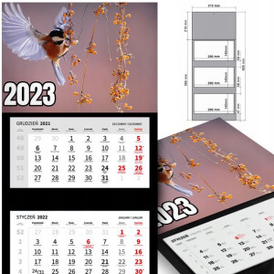 KALENDARZ Ścienny 2023 Wiele Wzorów Różne PTAKI