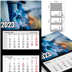 KALENDARZ Ścienny 2023 Wiele Wzorów Różne PTAKI