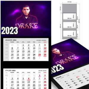 KALENDARZ Trójdzielny 2023 DRAKE Wiele WZORÓW MiX