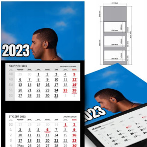 KALENDARZ Trójdzielny 2023 DRAKE Wiele WZORÓW MiX