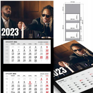 KALENDARZ Trójdzielny 2023 DRAKE Wiele WZORÓW MiX