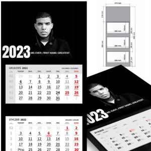 KALENDARZ Trójdzielny 2023 DRAKE Wiele WZORÓW MiX