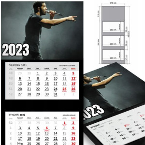 KALENDARZ Trójdzielny 2023 DRAKE Wiele WZORÓW MiX