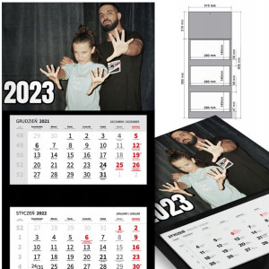 KALENDARZ Trójdzielny 2023 DRAKE Wiele WZORÓW MiX