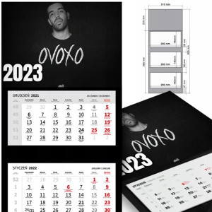 KALENDARZ Trójdzielny 2023 DRAKE Wiele WZORÓW MiX