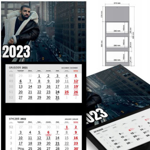 KALENDARZ Trójdzielny 2023 DRAKE Wiele WZORÓW MiX