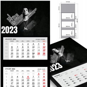 KALENDARZ Trójdzielny 2023 DRAKE Wiele WZORÓW MiX