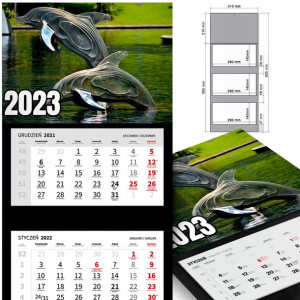 KALENDARZ Trójdzielny 2023 Dużo Wzorów Różne PTAKI