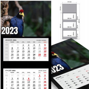 KALENDARZ Trójdzielny 2023 Dużo Wzorów Różne PTAKI