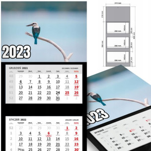 KALENDARZ Trójdzielny 2023 Dużo Wzorów Różne PTAKI