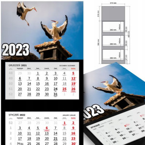 KALENDARZ Trójdzielny 2023 Dużo Wzorów Różne PTAKI