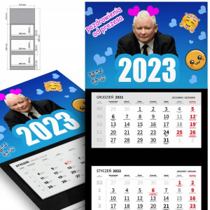 KALENDARZ Trójdzielny 2023 Kaczyński PIS WZORY MIX