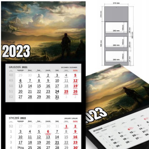 KALENDARZ Trójdzielny 2023 Krajobrazy Dużo WZÓROW