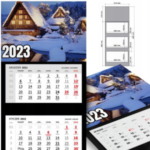 KALENDARZ Trójdzielny 2023 Krajobrazy Widoki Wzory