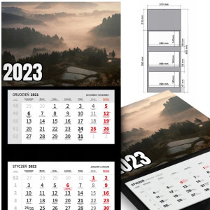 KALENDARZ Trójdzielny 2023 Krajobrazy Widoki Wzory