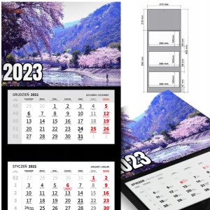 KALENDARZ Trójdzielny 2023 Krajobrazy Widoki Wzory