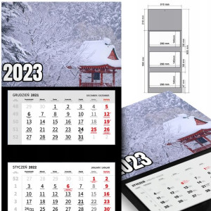 KALENDARZ Trójdzielny 2023 Krajobrazy Widoki Wzory